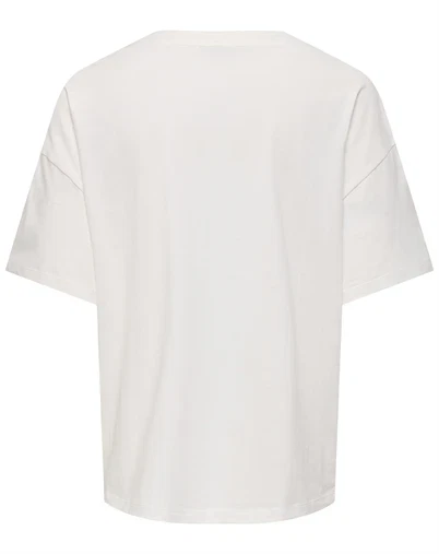 JDY - JDYNinna Life Oversize Print T-Shirt - Cloud Dancer/Boutique